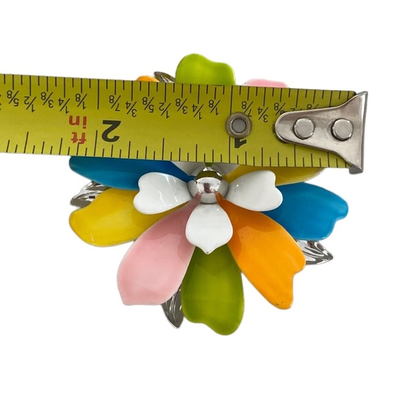 Vintage Signed Sarah Coventry Enamel Floral Flower Brooch Pin MCM retro - Picture 2 of 6